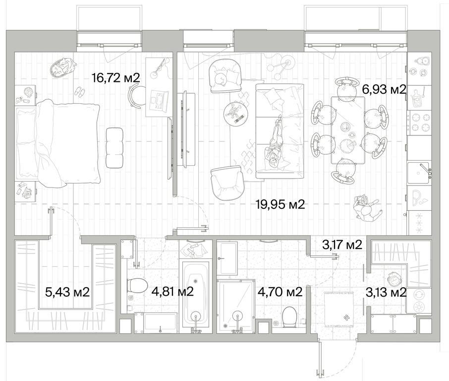 1-BD Apartment Sale, 64.84平方米 at Mys, derevnya Likino, Odintsovskiy Urban District, Moscow Region, Russia #1 1-BD Apartment Sale, 64.84平方米 at Mys, derevnya Likino, Odintsovskiy Urban District, Moscow Region, Russia #1