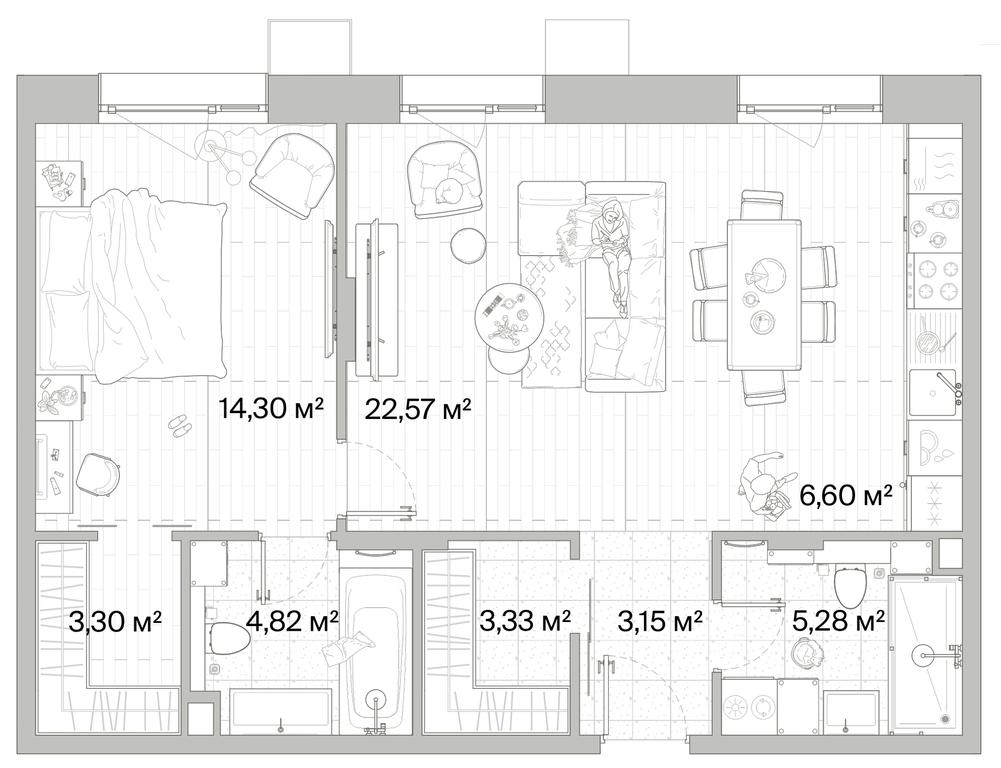 1-BD Apartment Sale, 63.35 sq. m. at Mys, derevnya Likino, Odintsovskiy Urban District, Moscow Region, Russia #1 1-BD Apartment Sale, 63.35 sq. m. at Mys, derevnya Likino, Odintsovskiy Urban District, Moscow Region, Russia #1