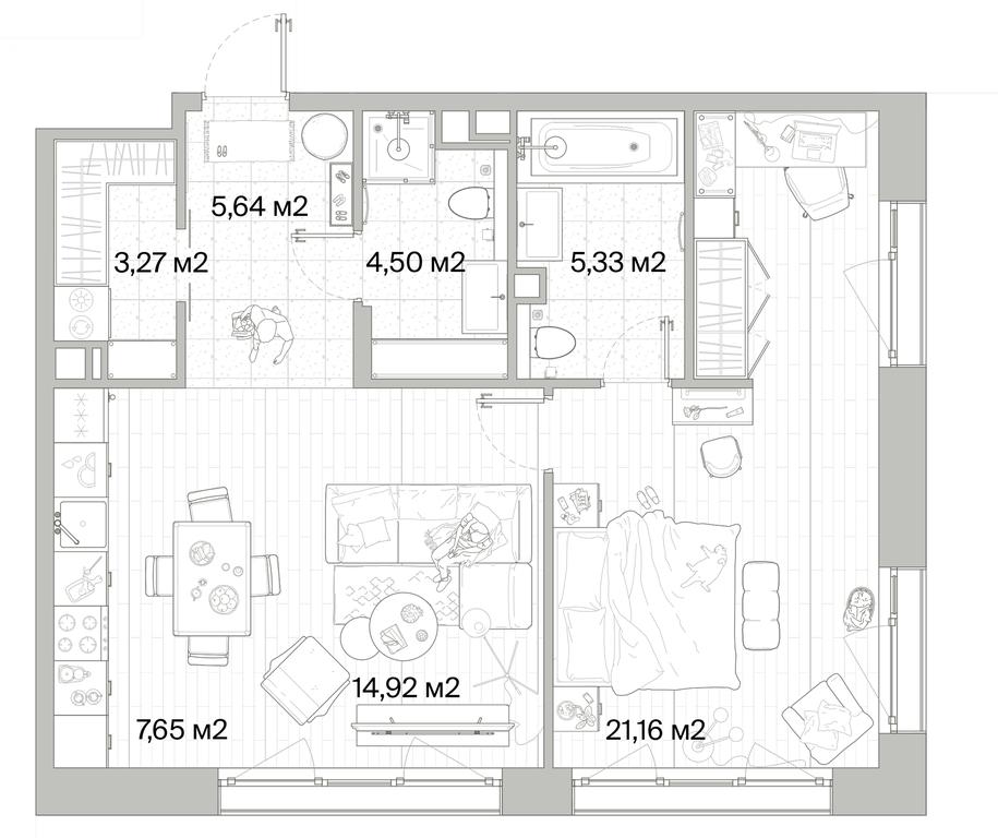 1-BD Apartment Sale, 62.47 sq. m. at Mys, derevnya Likino, Odintsovskiy Urban District, Moscow Region, Russia #1 1-BD Apartment Sale, 62.47 sq. m. at Mys, derevnya Likino, Odintsovskiy Urban District, Moscow Region, Russia #1