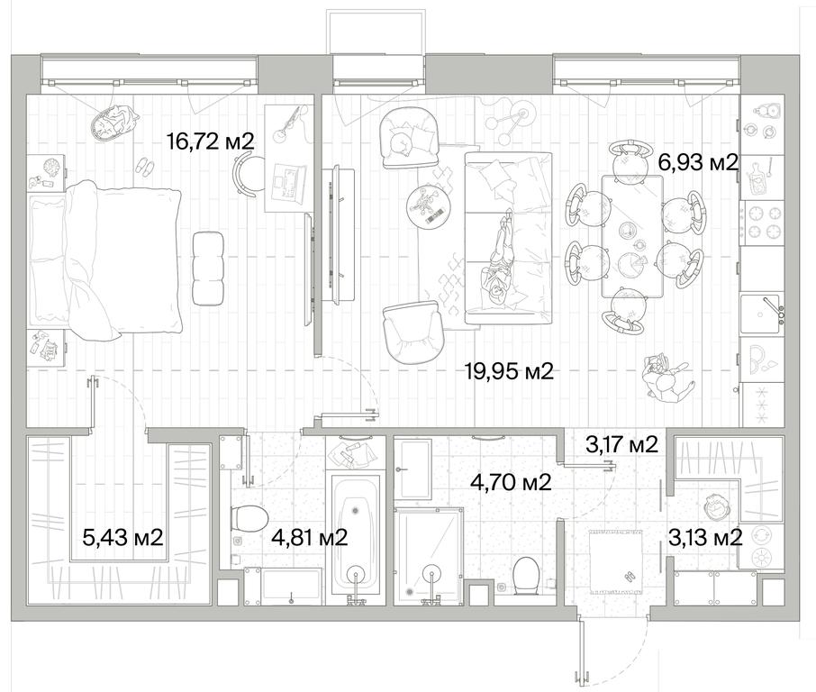 1-BD Apartment Sale, 64.84平方米 at Mys, derevnya Likino, Odintsovskiy Urban District, Moscow Region, Russia #1 1-BD Apartment Sale, 64.84平方米 at Mys, derevnya Likino, Odintsovskiy Urban District, Moscow Region, Russia #1