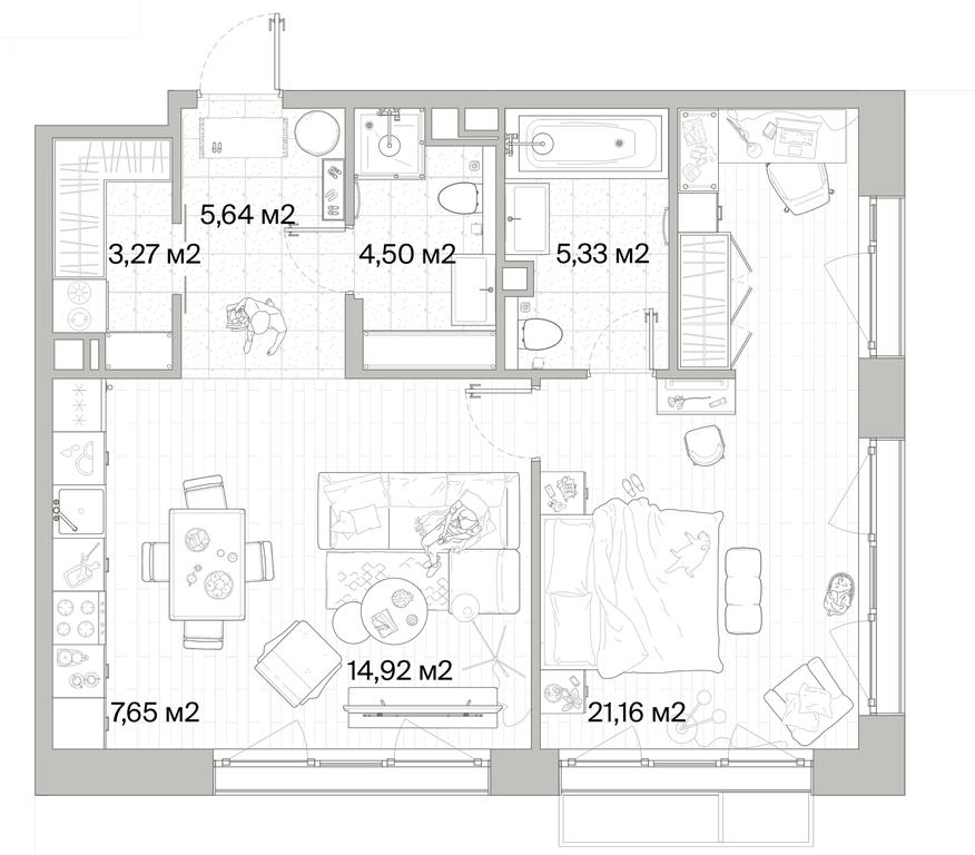 1-BD Apartment Sale, 62.47 sq. m. at Mys, derevnya Likino, Odintsovskiy Urban District, Moscow Region, Russia #1 1-BD Apartment Sale, 62.47 sq. m. at Mys, derevnya Likino, Odintsovskiy Urban District, Moscow Region, Russia #1