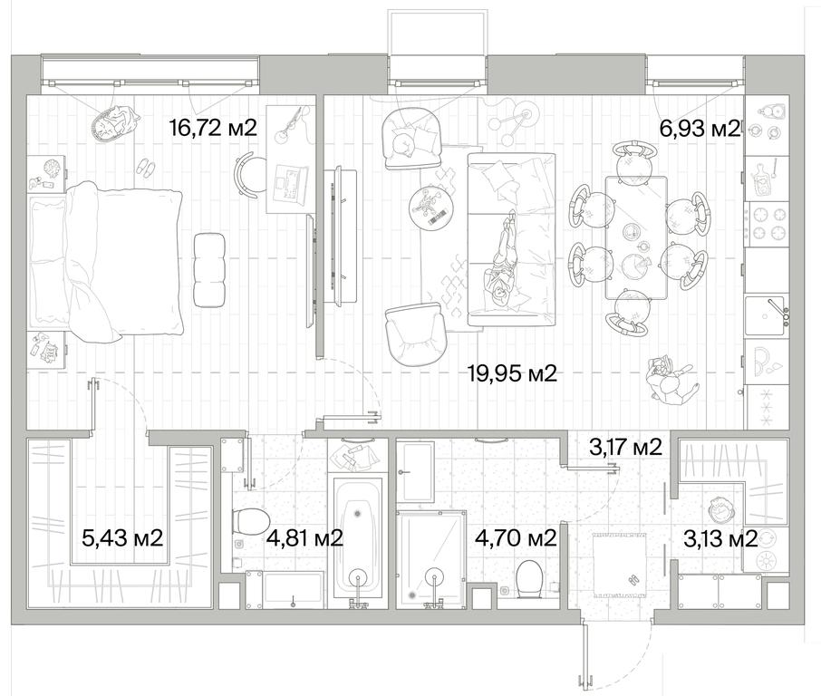 1-BD Apartment Sale, 64.84平方米 at Mys, derevnya Likino, Odintsovskiy Urban District, Moscow Region, Russia #1 1-BD Apartment Sale, 64.84平方米 at Mys, derevnya Likino, Odintsovskiy Urban District, Moscow Region, Russia #1