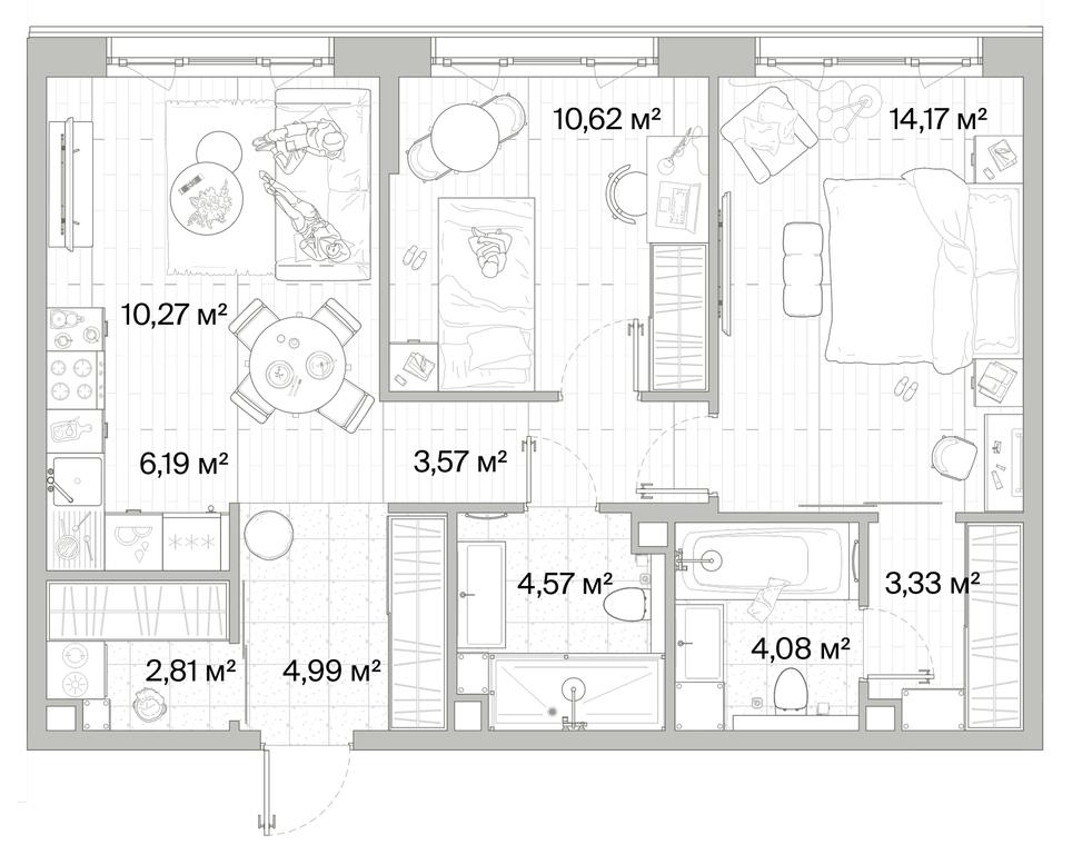 2-BD Apartment Sale, 64.6平方米 at Mys, derevnya Likino, Odintsovskiy Urban District, Moscow Region, Russia #1 2-BD Apartment Sale, 64.6平方米 at Mys, derevnya Likino, Odintsovskiy Urban District, Moscow Region, Russia #1