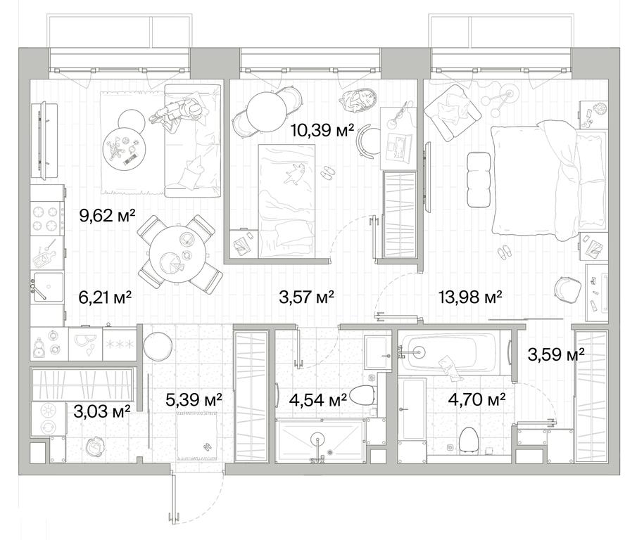 2-BD Apartment Sale, 65.02 sq. m. at Mys, derevnya Likino, Odintsovskiy Urban District, Moscow Region, Russia #1 2-BD Apartment Sale, 65.02 sq. m. at Mys, derevnya Likino, Odintsovskiy Urban District, Moscow Region, Russia #1