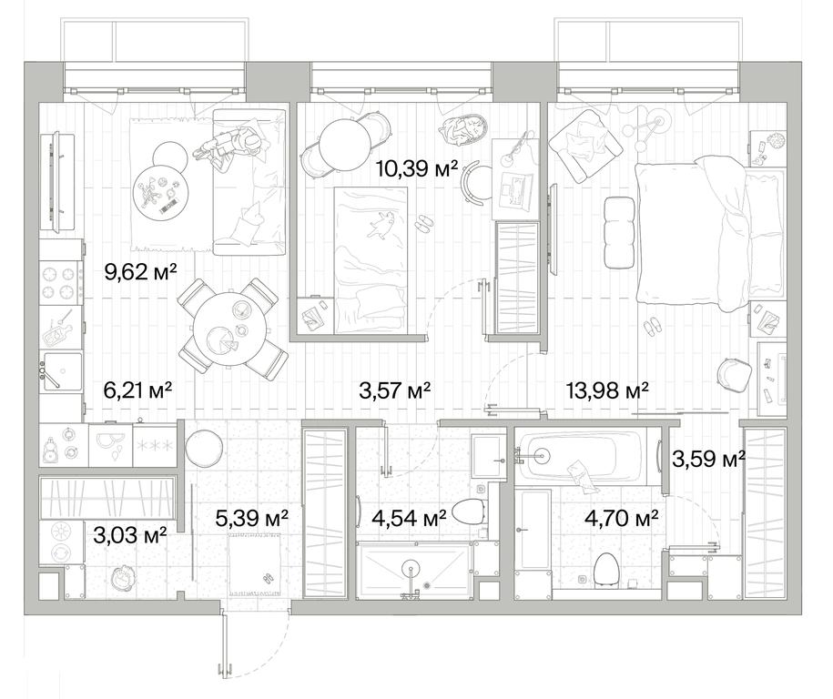 2-BD Apartment Sale, 65.02 sq. m. at Mys, derevnya Likino, Odintsovskiy Urban District, Moscow Region, Russia #1 2-BD Apartment Sale, 65.02 sq. m. at Mys, derevnya Likino, Odintsovskiy Urban District, Moscow Region, Russia #1