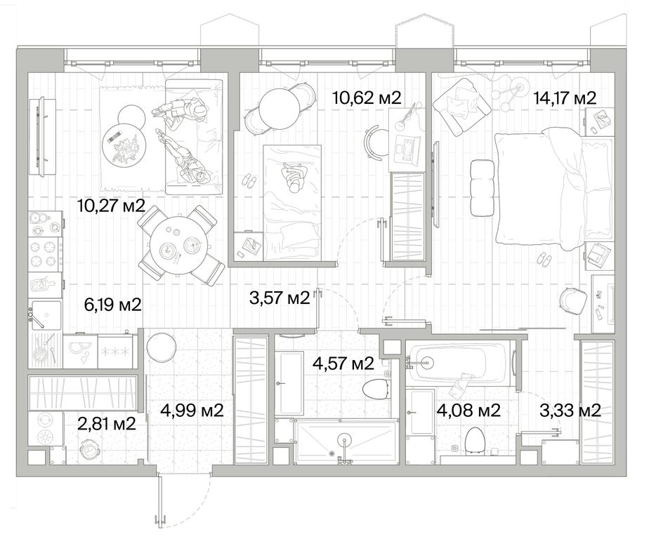 2-BD Apartment Sale, 64.6 sq. m. at Mys, derevnya Likino, Odintsovskiy Urban District, Moscow Region, Russia #1 2-BD Apartment Sale, 64.6 sq. m. at Mys, derevnya Likino, Odintsovskiy Urban District, Moscow Region, Russia #1