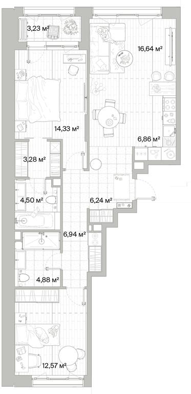 2-BD Apartment Sale, 77.85平方米 at Mys, derevnya Likino, Odintsovskiy Urban District, Moscow Region, Russia #1 2-BD Apartment Sale, 77.85平方米 at Mys, derevnya Likino, Odintsovskiy Urban District, Moscow Region, Russia #1