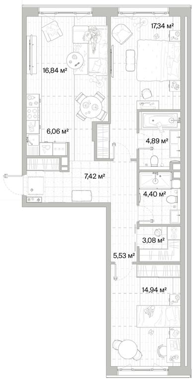 2-BD Apartment Sale, 80.5平方米 at Mys, derevnya Likino, Odintsovskiy Urban District, Moscow Region, Russia #1 2-BD Apartment Sale, 80.5平方米 at Mys, derevnya Likino, Odintsovskiy Urban District, Moscow Region, Russia #1