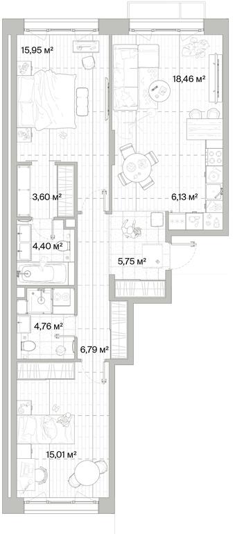 2-BD Apartment Sale, 80.85平方米 at Mys, derevnya Likino, Odintsovskiy Urban District, Moscow Region, Russia #1 2-BD Apartment Sale, 80.85平方米 at Mys, derevnya Likino, Odintsovskiy Urban District, Moscow Region, Russia #1