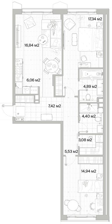 2-BD Apartment Sale, 80.5平方米 at Mys, derevnya Likino, Odintsovskiy Urban District, Moscow Region, Russia #1 2-BD Apartment Sale, 80.5平方米 at Mys, derevnya Likino, Odintsovskiy Urban District, Moscow Region, Russia #1