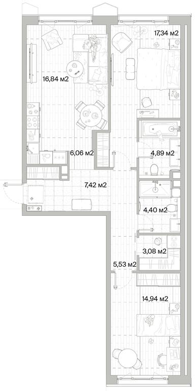 2-BD Apartment Sale, 80.5平方米 at Mys, derevnya Likino, Odintsovskiy Urban District, Moscow Region, Russia #1 2-BD Apartment Sale, 80.5平方米 at Mys, derevnya Likino, Odintsovskiy Urban District, Moscow Region, Russia #1