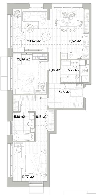 2-BD Apartment Sale, 83.96平方米 at Mys, derevnya Likino, Odintsovskiy Urban District, Moscow Region, Russia #1 2-BD Apartment Sale, 83.96平方米 at Mys, derevnya Likino, Odintsovskiy Urban District, Moscow Region, Russia #1