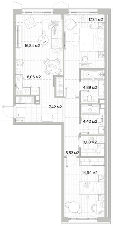 2-BD Apartment Sale, 80.5 sq. m. at Mys, derevnya Likino, Odintsovskiy Urban District, Moscow Region, Russia #1 2-BD Apartment Sale, 80.5 sq. m. at Mys, derevnya Likino, Odintsovskiy Urban District, Moscow Region, Russia #1