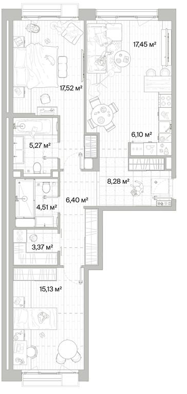 2-BD Apartment Sale, 84.03平方米 at Mys, derevnya Likino, Odintsovskiy Urban District, Moscow Region, Russia #1 2-BD Apartment Sale, 84.03平方米 at Mys, derevnya Likino, Odintsovskiy Urban District, Moscow Region, Russia #1