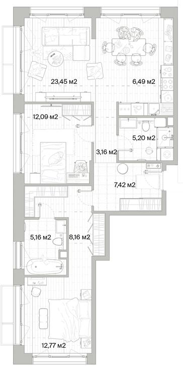 2-BD Apartment Sale, 83.9平方米 at Mys, derevnya Likino, Odintsovskiy Urban District, Moscow Region, Russia #1 2-BD Apartment Sale, 83.9平方米 at Mys, derevnya Likino, Odintsovskiy Urban District, Moscow Region, Russia #1