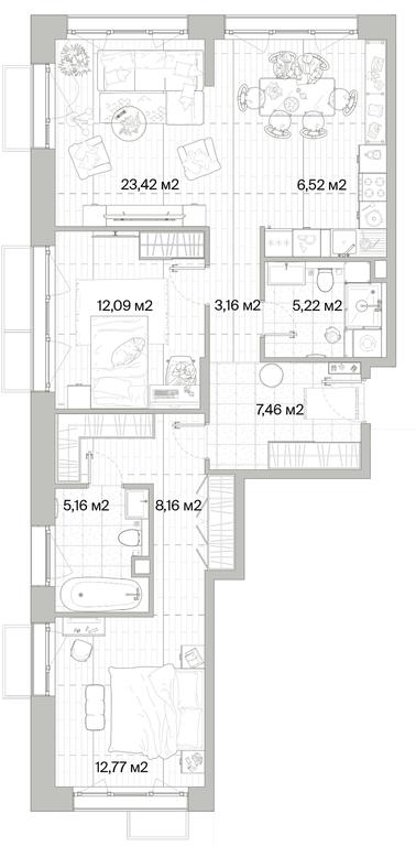 2-BD Apartment Sale, 83.96平方米 at Mys, derevnya Likino, Odintsovskiy Urban District, Moscow Region, Russia #1 2-BD Apartment Sale, 83.96平方米 at Mys, derevnya Likino, Odintsovskiy Urban District, Moscow Region, Russia #1
