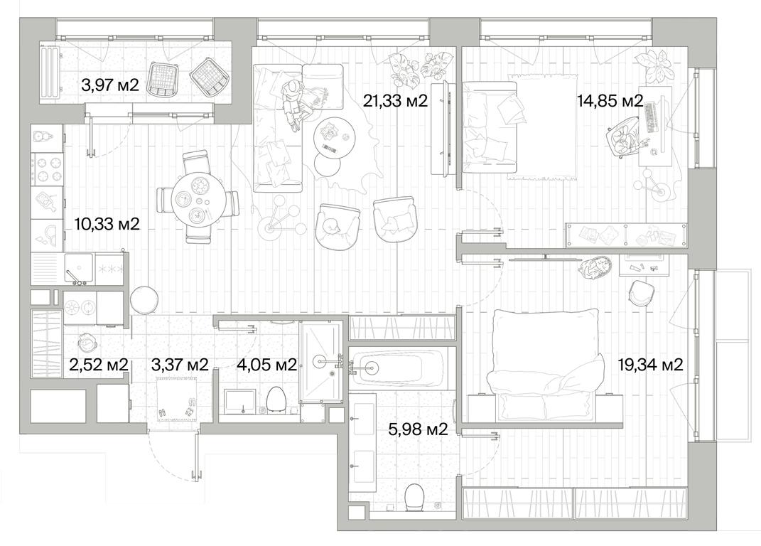 2-BD Apartment Sale, 83.75平方米 at Mys, derevnya Likino, Odintsovskiy Urban District, Moscow Region, Russia #1 2-BD Apartment Sale, 83.75平方米 at Mys, derevnya Likino, Odintsovskiy Urban District, Moscow Region, Russia #1