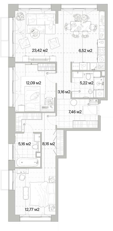2-BD Apartment Sale, 83.96平方米 at Mys, derevnya Likino, Odintsovskiy Urban District, Moscow Region, Russia #1 2-BD Apartment Sale, 83.96平方米 at Mys, derevnya Likino, Odintsovskiy Urban District, Moscow Region, Russia #1