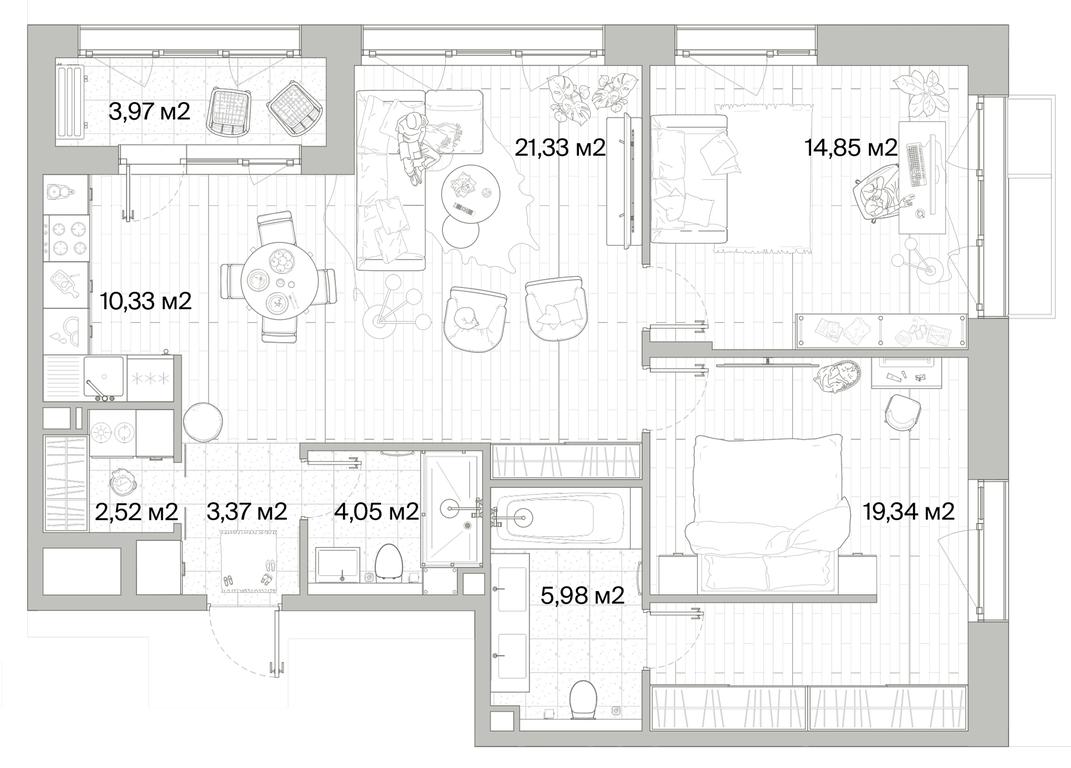 2-BD Apartment Sale, 83.75平方米 at Mys, derevnya Likino, Odintsovskiy Urban District, Moscow Region, Russia #1 2-BD Apartment Sale, 83.75平方米 at Mys, derevnya Likino, Odintsovskiy Urban District, Moscow Region, Russia #1