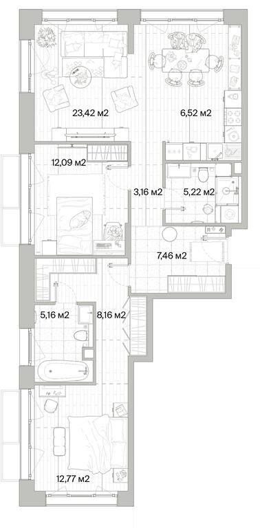 2-BD Apartment Sale, 83.96平方米 at Mys, derevnya Likino, Odintsovskiy Urban District, Moscow Region, Russia #1 2-BD Apartment Sale, 83.96平方米 at Mys, derevnya Likino, Odintsovskiy Urban District, Moscow Region, Russia #1