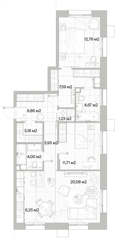 2-BD Apartment Sale, 82.26平方米 at Mys, derevnya Likino, Odintsovskiy Urban District, Moscow Region, Russia #1 2-BD Apartment Sale, 82.26平方米 at Mys, derevnya Likino, Odintsovskiy Urban District, Moscow Region, Russia #1