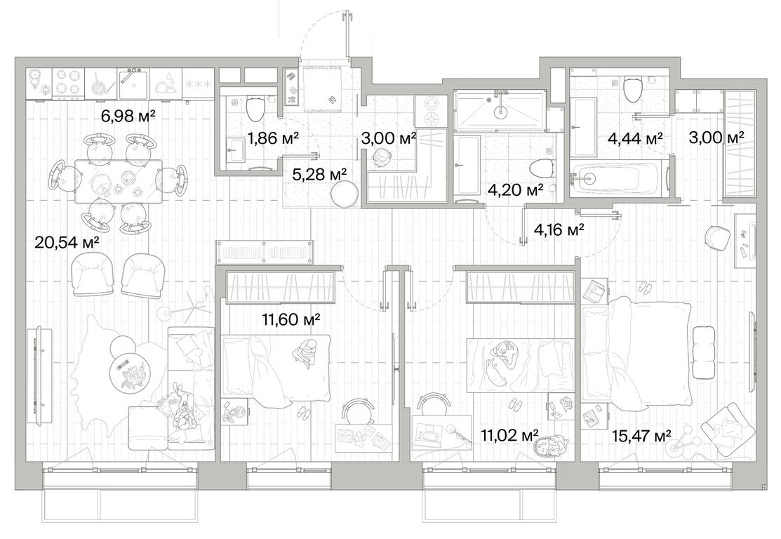 3-BD Apartment Sale, 91.55平方米 at Mys, derevnya Likino, Odintsovskiy Urban District, Moscow Region, Russia #1 3-BD Apartment Sale, 91.55平方米 at Mys, derevnya Likino, Odintsovskiy Urban District, Moscow Region, Russia #1