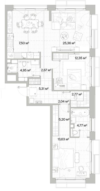 2-BD Apartment Sale, 86.55平方米 at Mys, derevnya Likino, Odintsovskiy Urban District, Moscow Region, Russia #1 2-BD Apartment Sale, 86.55平方米 at Mys, derevnya Likino, Odintsovskiy Urban District, Moscow Region, Russia #1