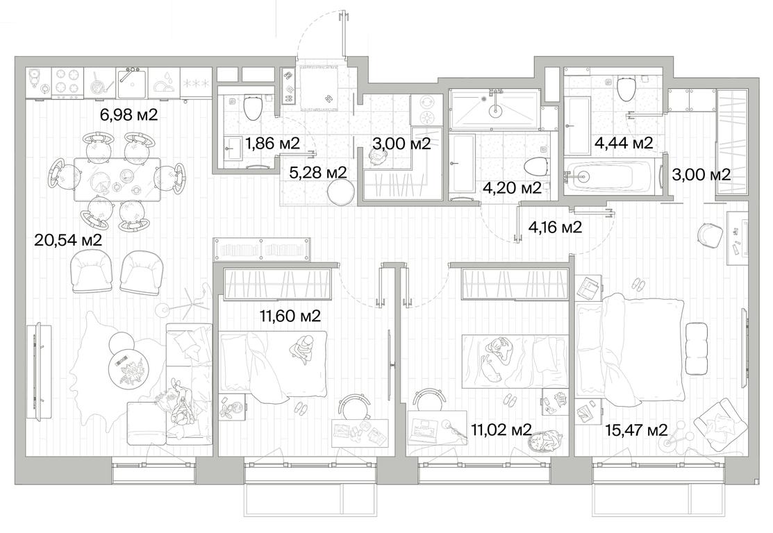 3-BD Apartment Sale, 91.55平方米 at Mys, derevnya Likino, Odintsovskiy Urban District, Moscow Region, Russia #1 3-BD Apartment Sale, 91.55平方米 at Mys, derevnya Likino, Odintsovskiy Urban District, Moscow Region, Russia #1