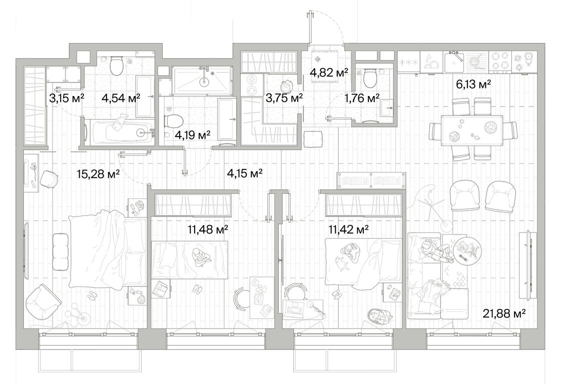 3-BD Apartment Sale, 92.55平方米 at Mys, derevnya Likino, Odintsovskiy Urban District, Moscow Region, Russia #1 3-BD Apartment Sale, 92.55平方米 at Mys, derevnya Likino, Odintsovskiy Urban District, Moscow Region, Russia #1