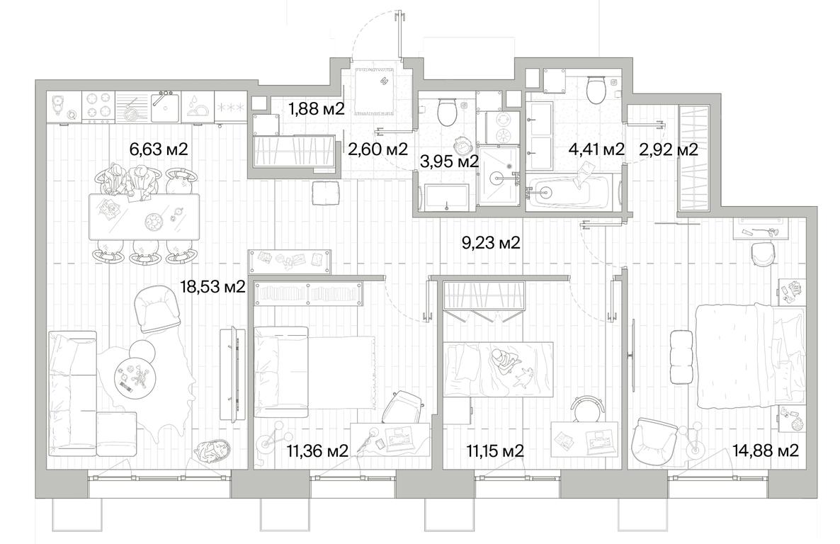 3-BD Apartment Sale, 87.54平方米 at Mys, derevnya Likino, Odintsovskiy Urban District, Moscow Region, Russia #1 3-BD Apartment Sale, 87.54平方米 at Mys, derevnya Likino, Odintsovskiy Urban District, Moscow Region, Russia #1