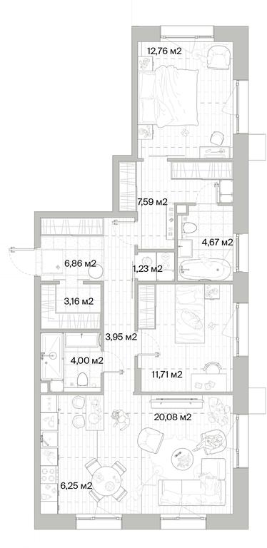 2-BD Apartment Sale, 82.26 sq. m. at Mys, derevnya Likino, Odintsovskiy Urban District, Moscow Region, Russia #1 2-BD Apartment Sale, 82.26 sq. m. at Mys, derevnya Likino, Odintsovskiy Urban District, Moscow Region, Russia #1