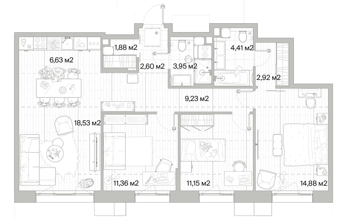 Продажа 3-комн. квартиры, 87,54 м² в ЖК «Мыс», деревня Ликино, Одинцовский городской округ, Московская область, Россия #1
