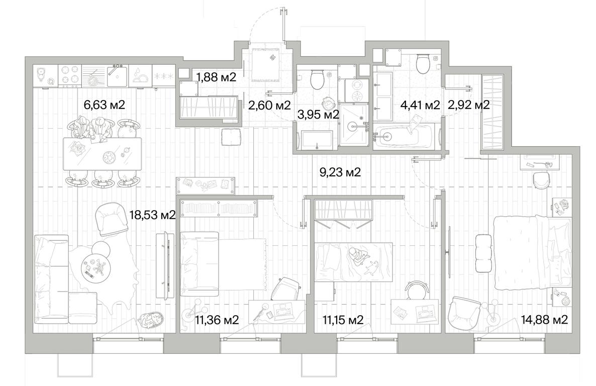 3-BD Apartment Sale, 87.54平方米 at Mys, derevnya Likino, Odintsovskiy Urban District, Moscow Region, Russia #1 3-BD Apartment Sale, 87.54平方米 at Mys, derevnya Likino, Odintsovskiy Urban District, Moscow Region, Russia #1