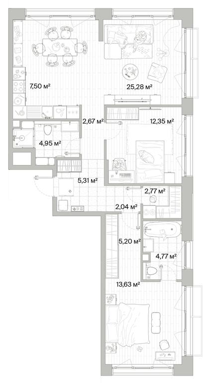 2-BD Apartment Sale, 86.47 sq. m. at Mys, derevnya Likino, Odintsovskiy Urban District, Moscow Region, Russia #1 2-BD Apartment Sale, 86.47 sq. m. at Mys, derevnya Likino, Odintsovskiy Urban District, Moscow Region, Russia #1