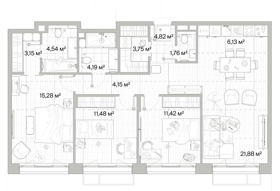 3-BD Apartment Sale, 92.55 sq. m. at Mys, derevnya Likino, Odintsovskiy Urban District, Moscow Region, Russia #1 3-BD Apartment Sale, 92.55 sq. m. at Mys, derevnya Likino, Odintsovskiy Urban District, Moscow Region, Russia #1