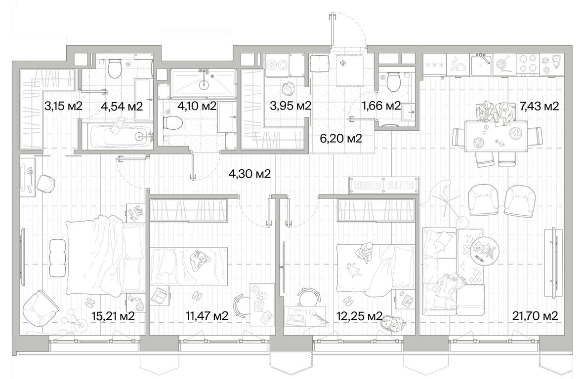 3-BD Apartment Sale, 95.96 sq. m. at Mys, derevnya Likino, Odintsovskiy Urban District, Moscow Region, Russia #1 3-BD Apartment Sale, 95.96 sq. m. at Mys, derevnya Likino, Odintsovskiy Urban District, Moscow Region, Russia #1