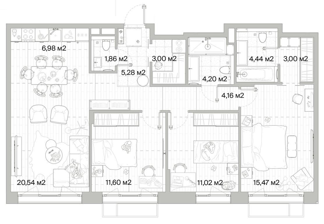 3-BD Apartment Sale, 91.55 sq. m. at Mys, derevnya Likino, Odintsovskiy Urban District, Moscow Region, Russia #1 3-BD Apartment Sale, 91.55 sq. m. at Mys, derevnya Likino, Odintsovskiy Urban District, Moscow Region, Russia #1