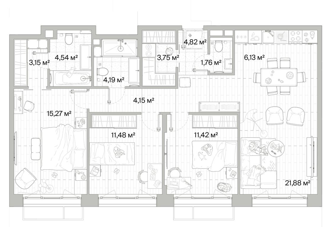 3-BD Apartment Sale, 92.54 sq. m. at Mys, derevnya Likino, Odintsovskiy Urban District, Moscow Region, Russia #1 3-BD Apartment Sale, 92.54 sq. m. at Mys, derevnya Likino, Odintsovskiy Urban District, Moscow Region, Russia #1