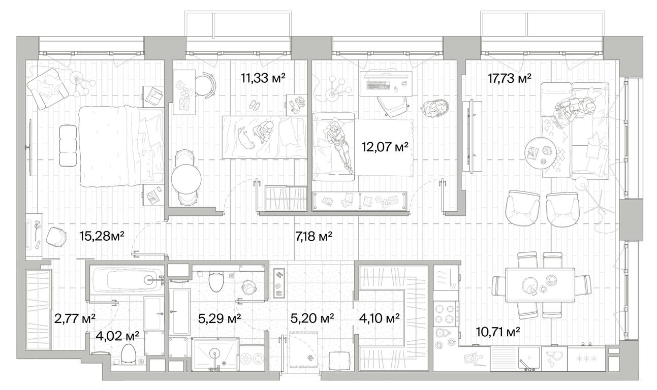 3-BD Apartment Sale, 95.68 sq. m. at Mys, derevnya Likino, Odintsovskiy Urban District, Moscow Region, Russia #1 3-BD Apartment Sale, 95.68 sq. m. at Mys, derevnya Likino, Odintsovskiy Urban District, Moscow Region, Russia #1