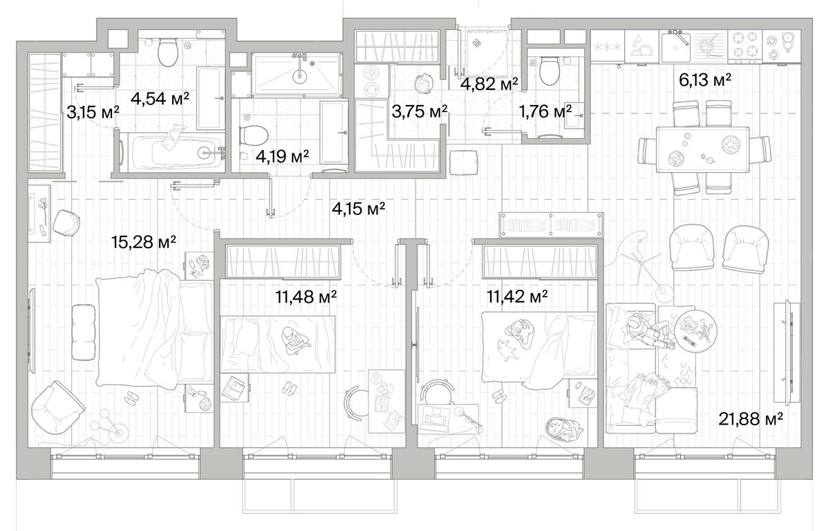 3-BD Apartment Sale, 92.55平方米 at Mys, derevnya Likino, Odintsovskiy Urban District, Moscow Region, Russia #1 3-BD Apartment Sale, 92.55平方米 at Mys, derevnya Likino, Odintsovskiy Urban District, Moscow Region, Russia #1