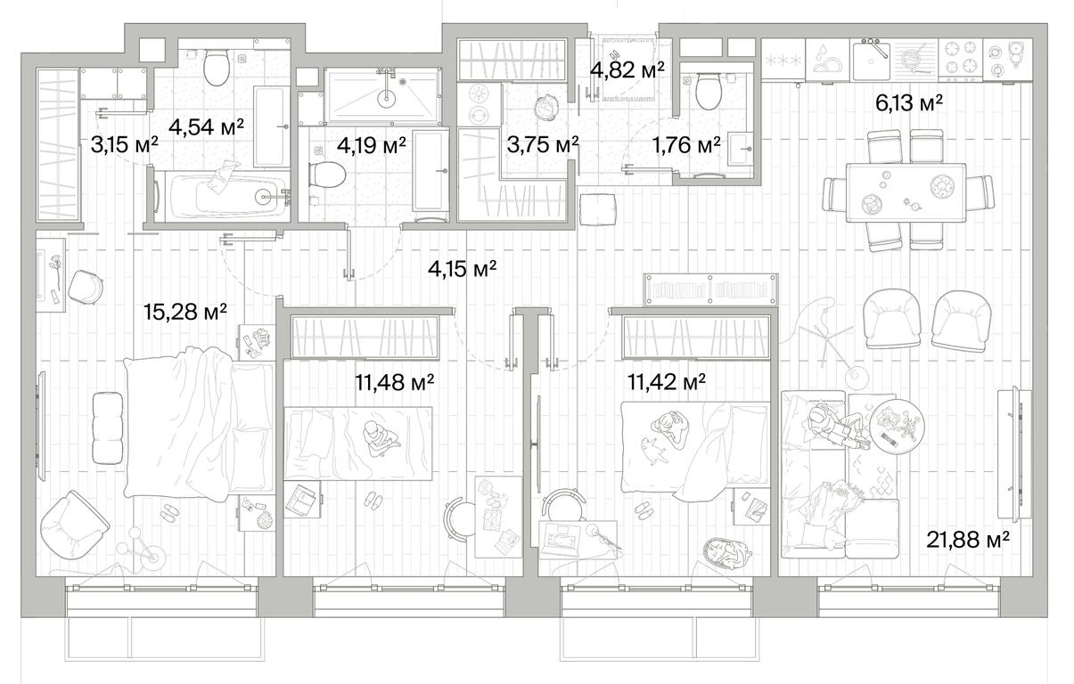 3-BD Apartment Sale, 92.55平方米 at Mys, derevnya Likino, Odintsovskiy Urban District, Moscow Region, Russia #1 3-BD Apartment Sale, 92.55平方米 at Mys, derevnya Likino, Odintsovskiy Urban District, Moscow Region, Russia #1