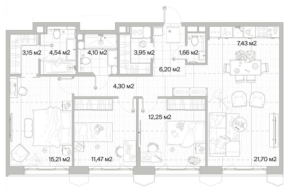 3-BD Apartment Sale, 95.96 sq. m. at Mys, derevnya Likino, Odintsovskiy Urban District, Moscow Region, Russia #1 3-BD Apartment Sale, 95.96 sq. m. at Mys, derevnya Likino, Odintsovskiy Urban District, Moscow Region, Russia #1