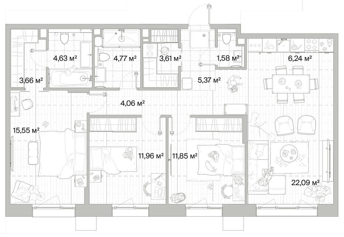 3-BD Apartment Sale, 95.37平方米 at Mys, derevnya Likino, Odintsovskiy Urban District, Moscow Region, Russia #1 3-BD Apartment Sale, 95.37平方米 at Mys, derevnya Likino, Odintsovskiy Urban District, Moscow Region, Russia #1