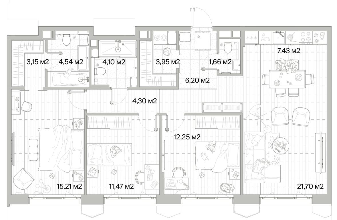 3-BD Apartment Sale, 95.96 sq. m. at Mys, derevnya Likino, Odintsovskiy Urban District, Moscow Region, Russia #1 3-BD Apartment Sale, 95.96 sq. m. at Mys, derevnya Likino, Odintsovskiy Urban District, Moscow Region, Russia #1