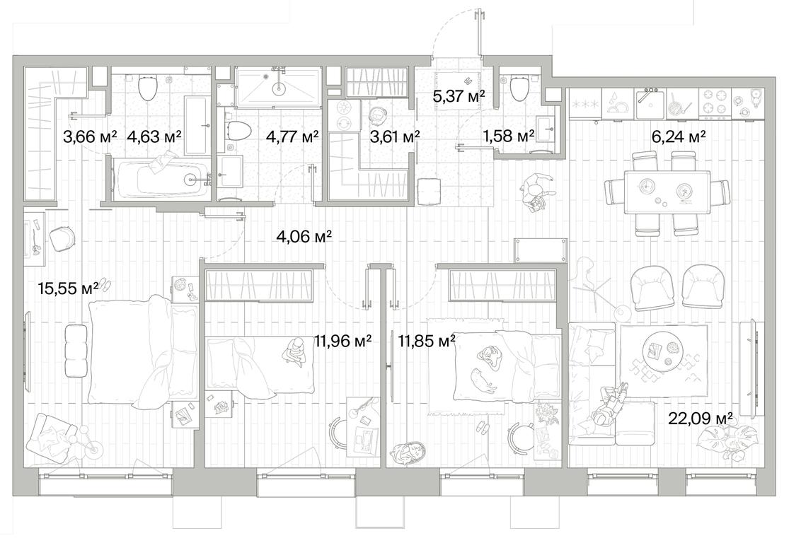 3-BD Apartment Sale, 95.37平方米 at Mys, derevnya Likino, Odintsovskiy Urban District, Moscow Region, Russia #1 3-BD Apartment Sale, 95.37平方米 at Mys, derevnya Likino, Odintsovskiy Urban District, Moscow Region, Russia #1