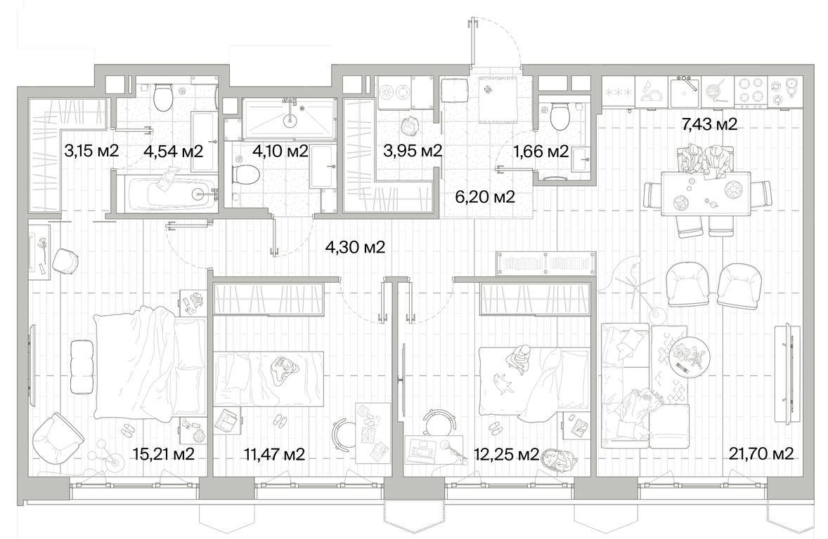 3-BD Apartment Sale, 95.96 sq. m. at Mys, derevnya Likino, Odintsovskiy Urban District, Moscow Region, Russia #1 3-BD Apartment Sale, 95.96 sq. m. at Mys, derevnya Likino, Odintsovskiy Urban District, Moscow Region, Russia #1