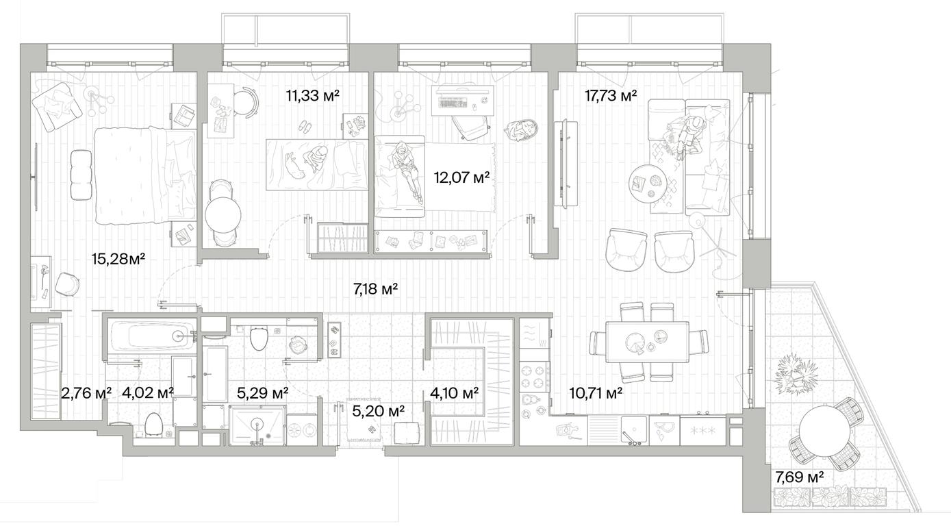 3-BD Apartment Sale, 97.98 sq. m. at Mys, derevnya Likino, Odintsovskiy Urban District, Moscow Region, Russia #1