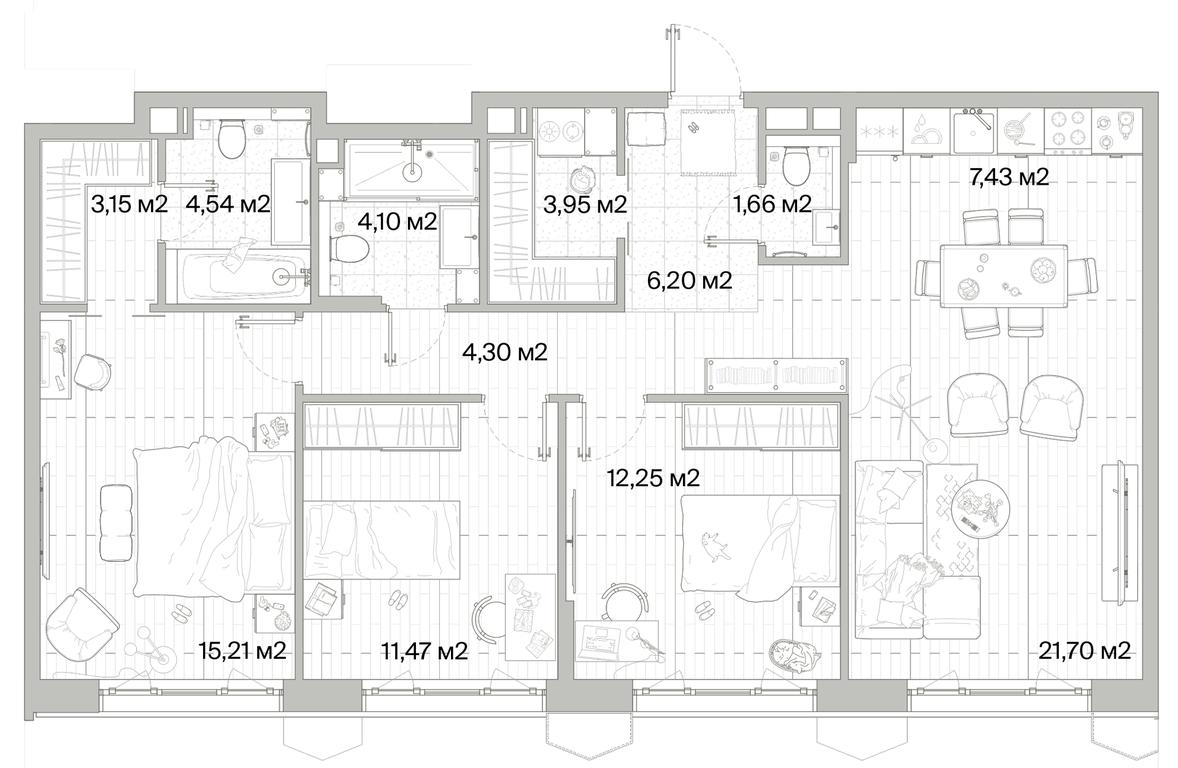Продажа 3-комн. квартиры, 95,96 м² в ЖК «Мыс», деревня Ликино, Одинцовский городской округ, Московская область, Россия #1