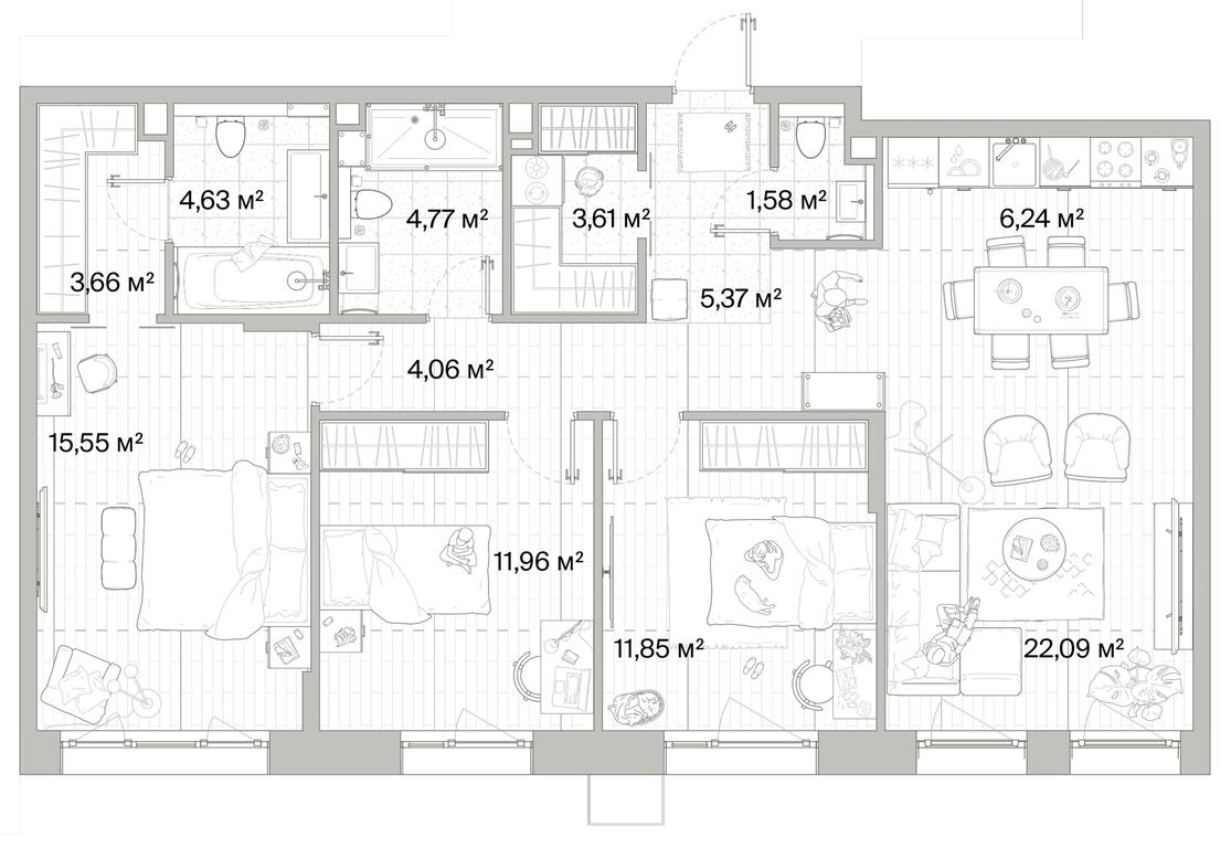 3-BD Apartment Sale, 95.37平方米 at Mys, derevnya Likino, Odintsovskiy Urban District, Moscow Region, Russia #1 3-BD Apartment Sale, 95.37平方米 at Mys, derevnya Likino, Odintsovskiy Urban District, Moscow Region, Russia #1
