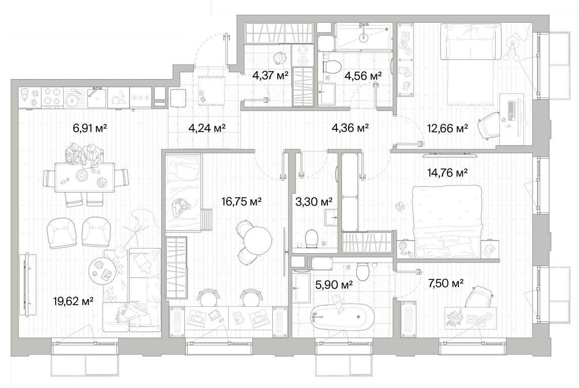 3-BD Apartment Sale, 104.93平方米 at Mys, derevnya Likino, Odintsovskiy Urban District, Moscow Region, Russia #1 3-BD Apartment Sale, 104.93平方米 at Mys, derevnya Likino, Odintsovskiy Urban District, Moscow Region, Russia #1